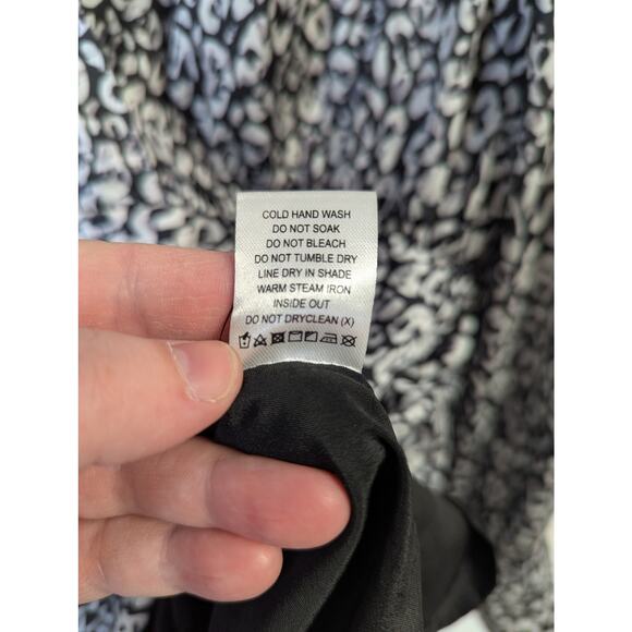 NWT L Academie Joyce Dress Womens Medium Black White Leopard Cocktail Mini - Picture 8 of 10